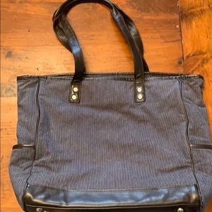 Navy striped 31 Gifts tote bag